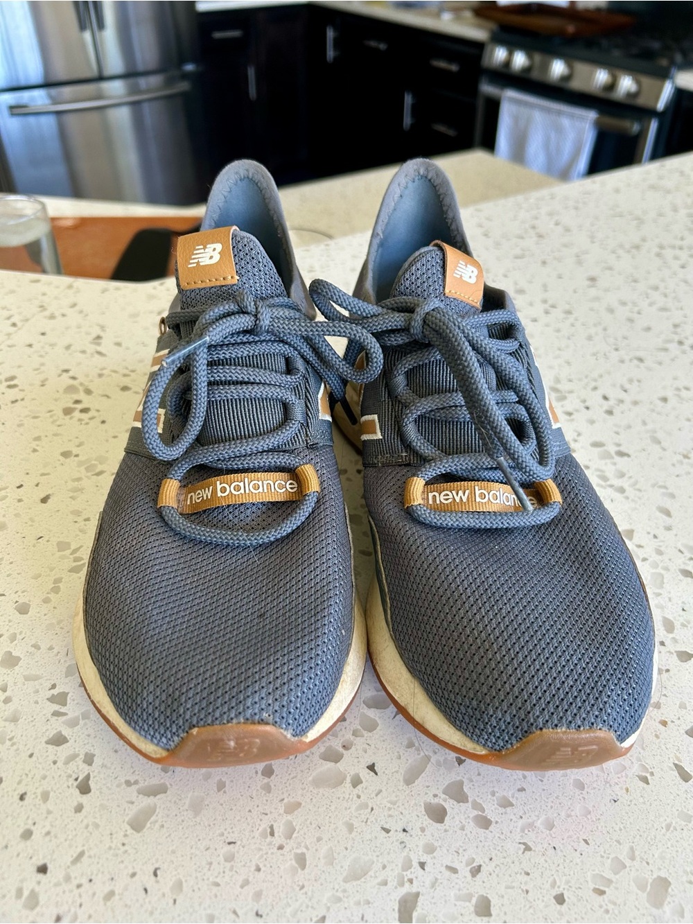 New Balance Women's Gray and Tan Athletic Sneakers